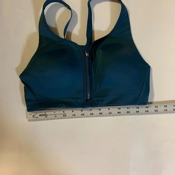 Athleta Women's Advance Zip Front B-DD Sequoia Blue Sports Bra Size 34C - Picture 8 of 11